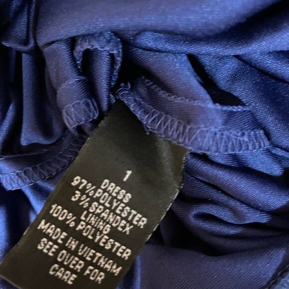 NWT By & By high low dress, blue with floral design - Picture 8 of 9